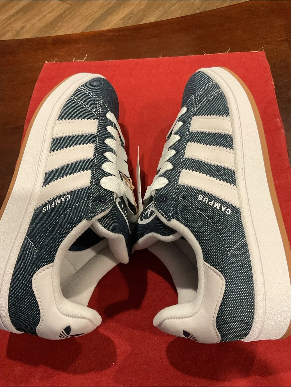 adidas Denim Blue Low-Top Sneakers with White Laces